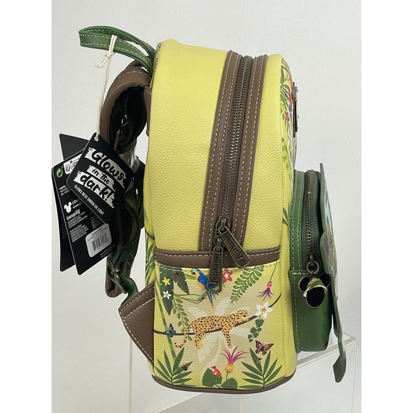 Loungefly Disney Mickey & Friends Jungle Mini Backpack Glow In The Dark Bag NEW! - Picture 5 of 16